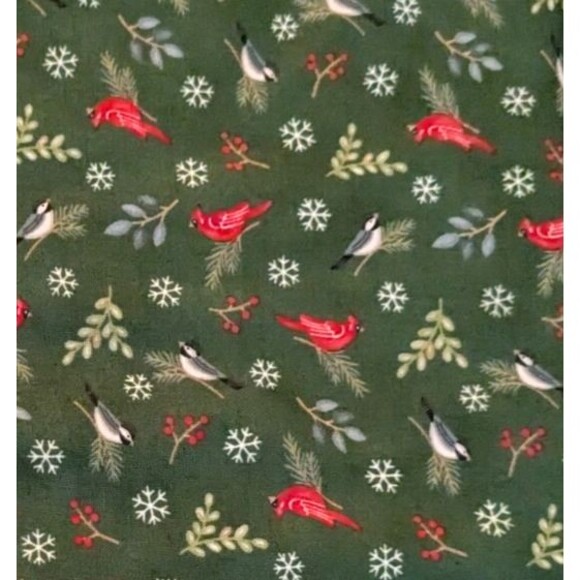 1 Yard Moda Fabric Deb Strain Woodland Winter Christmas Cardinal Chickadee Quilt - Picture 1 of 3